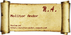 Molitor Andor névjegykártya